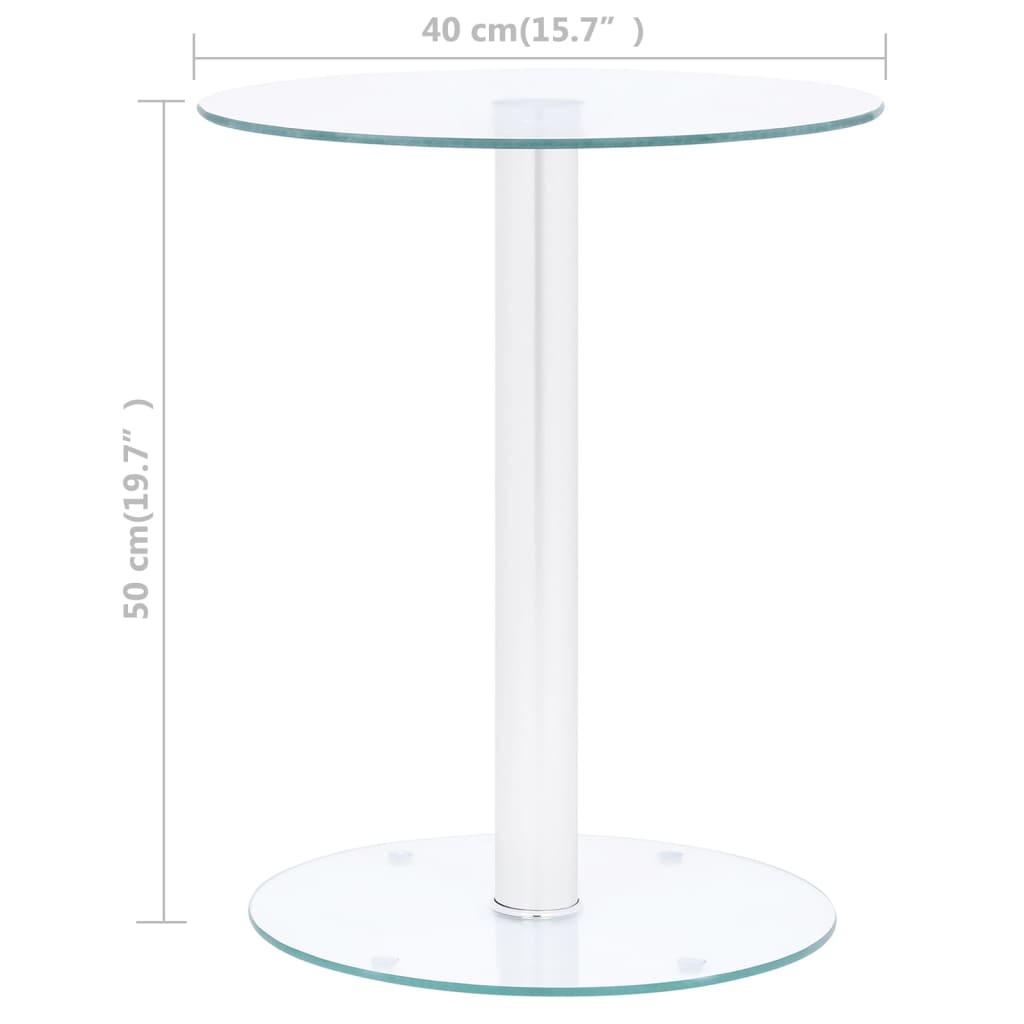 Sohvapöytä läpinäkyvä 40 cm karkaistu lasi - Sisustajankoti.fi