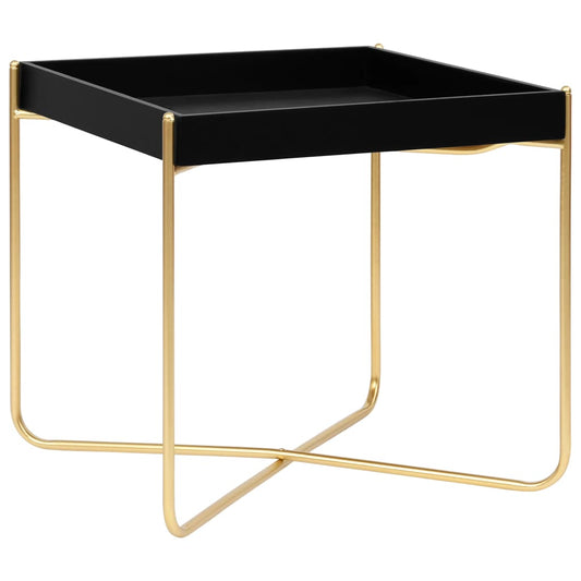 Sivupöytä musta ja kulta 38x38x38,5 cm MDF - Sisustajankoti.fi
