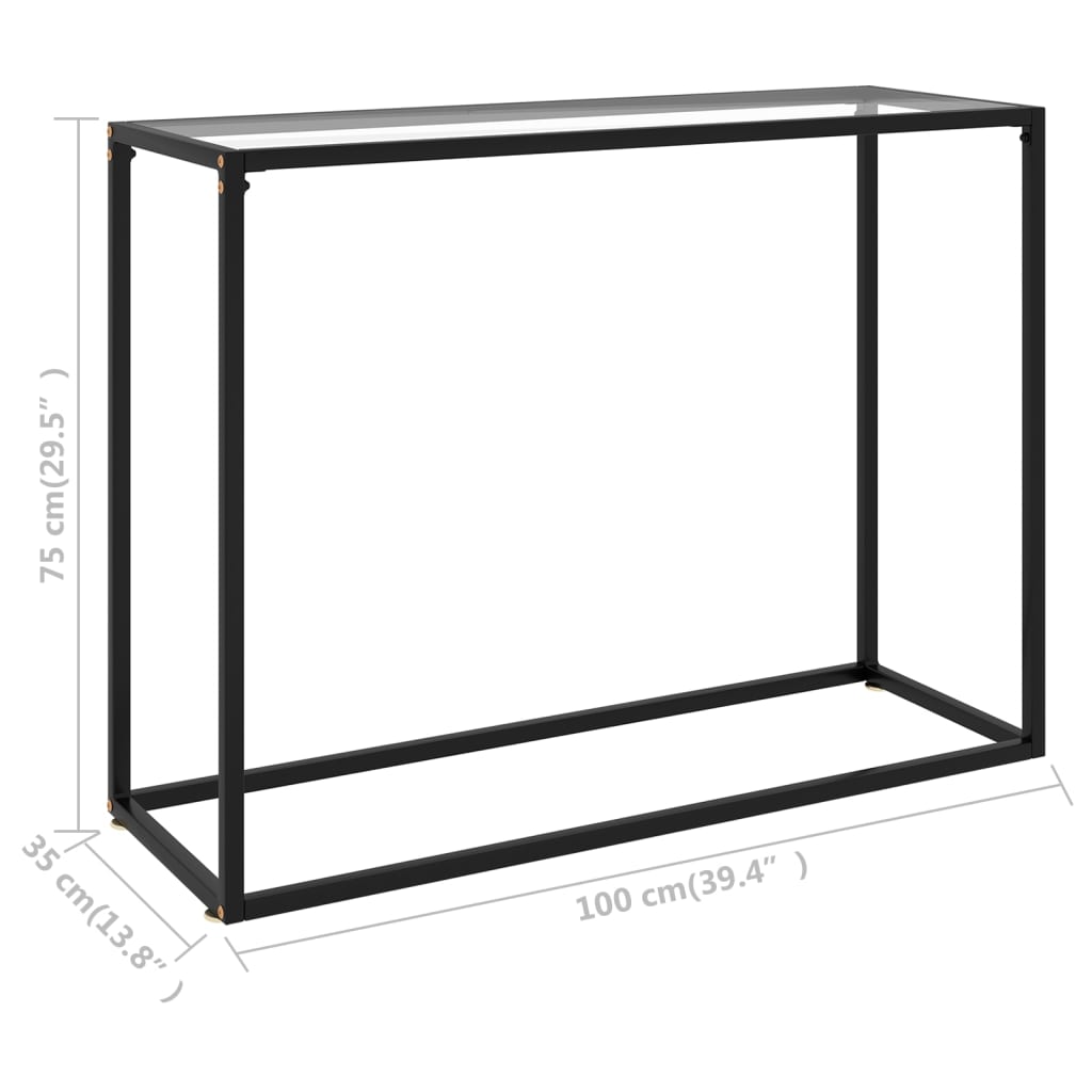 Konsolipöytä läpinäkyvä 100x35x75 cm karkaistu lasi - Sisustajankoti.fi