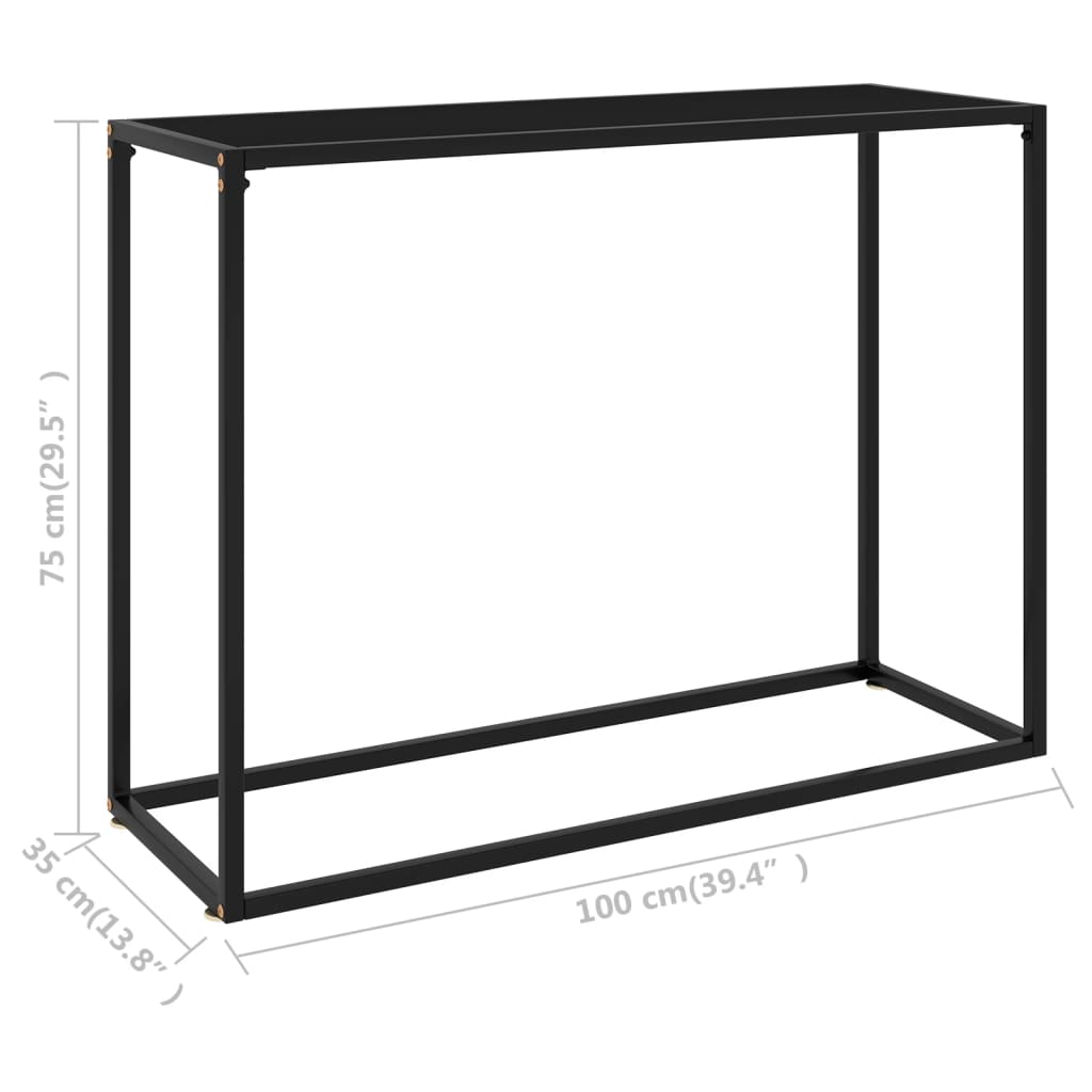 Konsolipöytä musta 100x35x75 cm karkaistu lasi - Sisustajankoti.fi