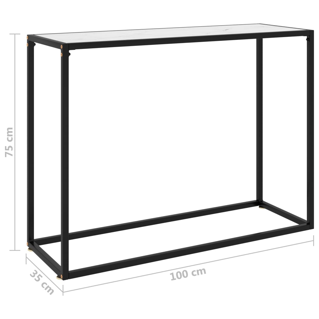 Konsolipöytä valkoinen 100x35x75 cm karkaistu lasi - Sisustajankoti.fi