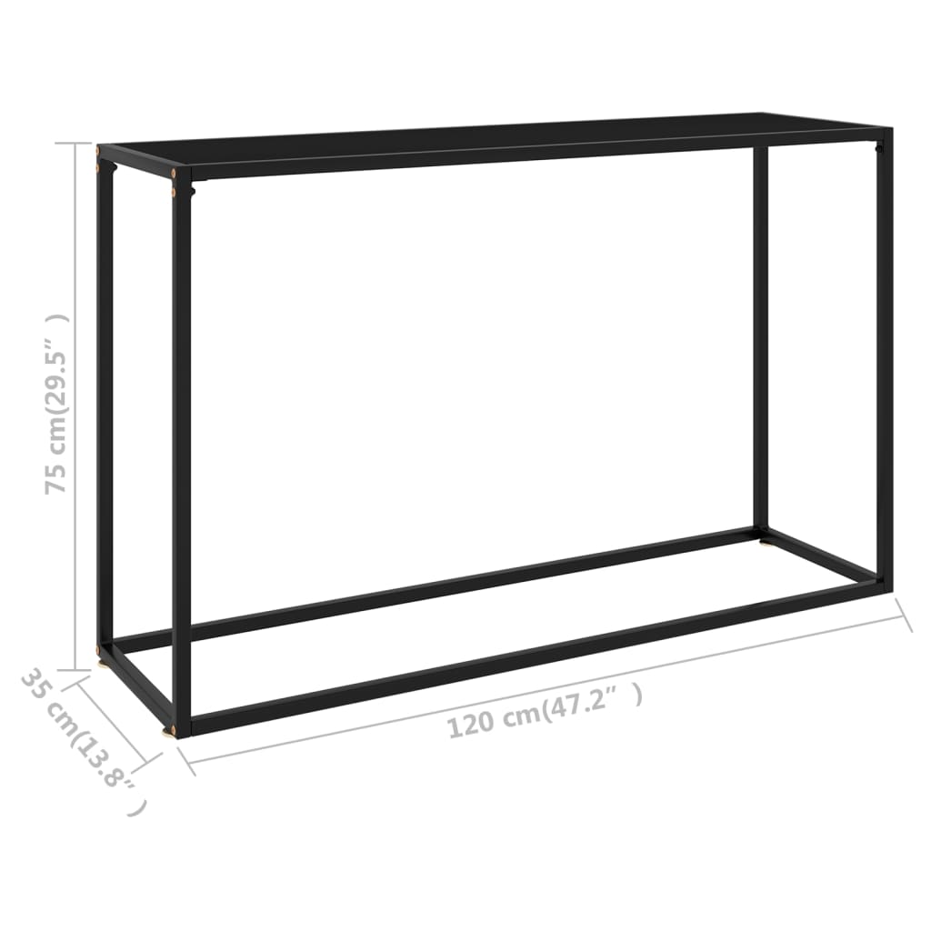 Konsolipöytä musta 120x35x75 cm karkaistu lasi - Sisustajankoti.fi