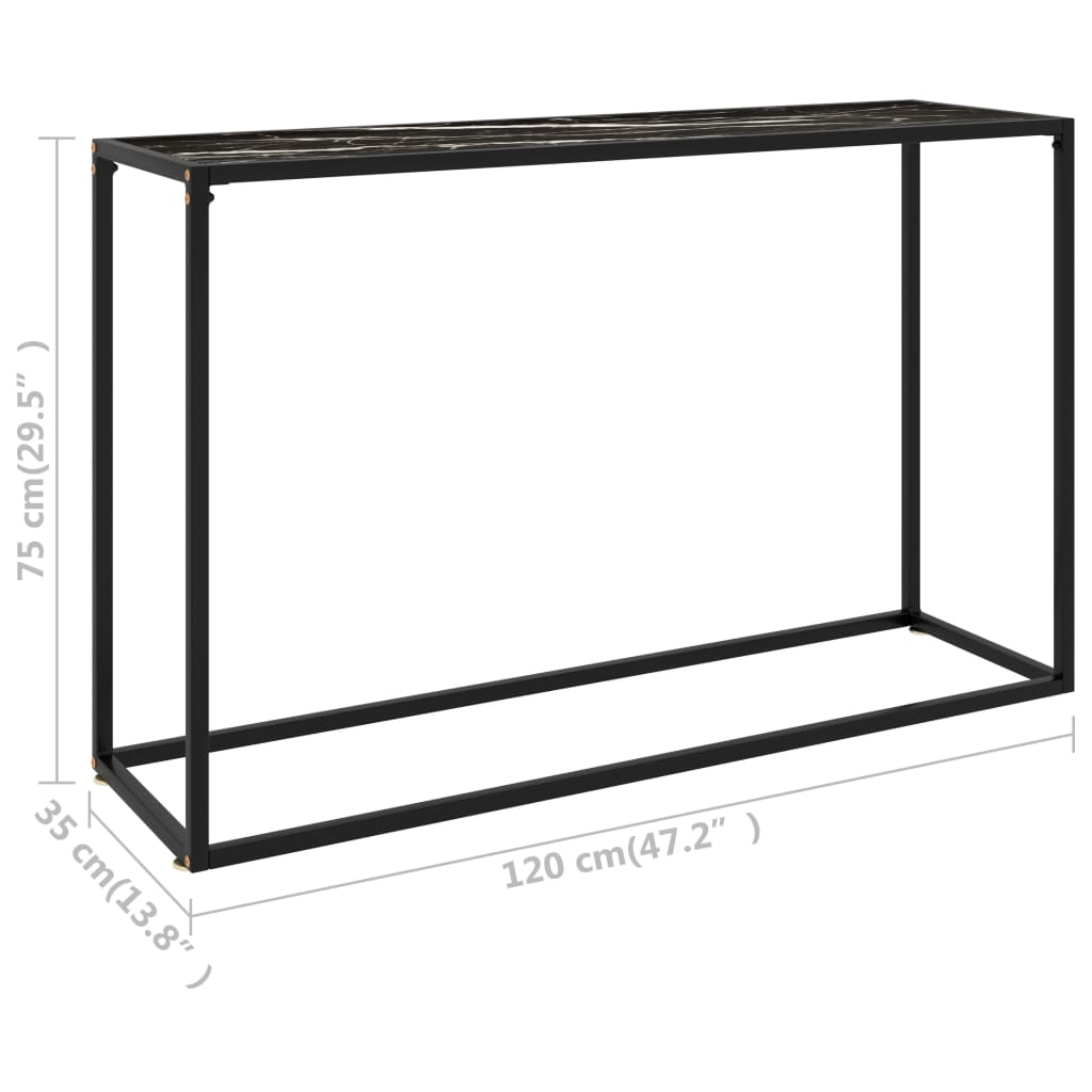 Konsolipöytä musta 120x35x75 cm karkaistu lasi - Sisustajankoti.fi