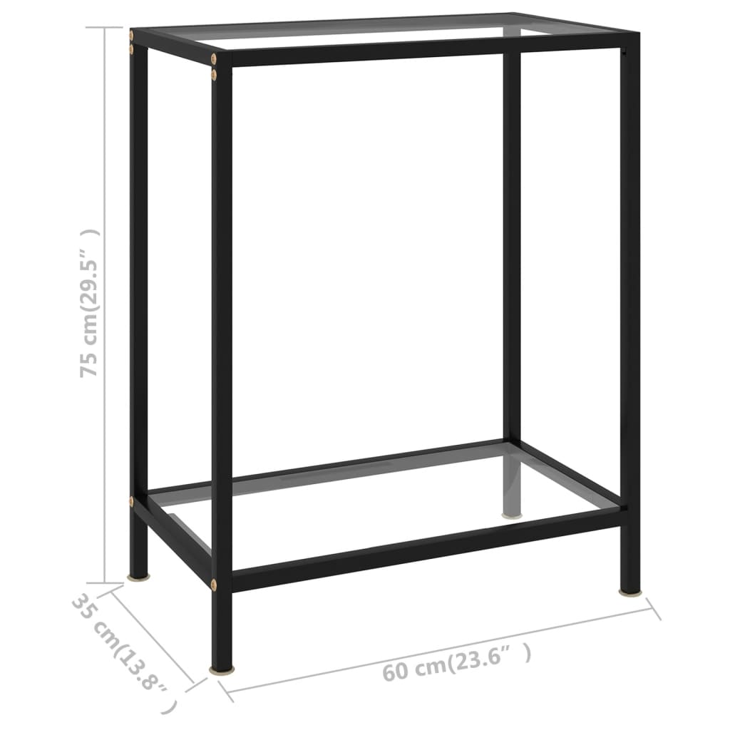 Konsolipöytä läpinäkyvä 60x35x75 cm karkaistu lasi - Sisustajankoti.fi