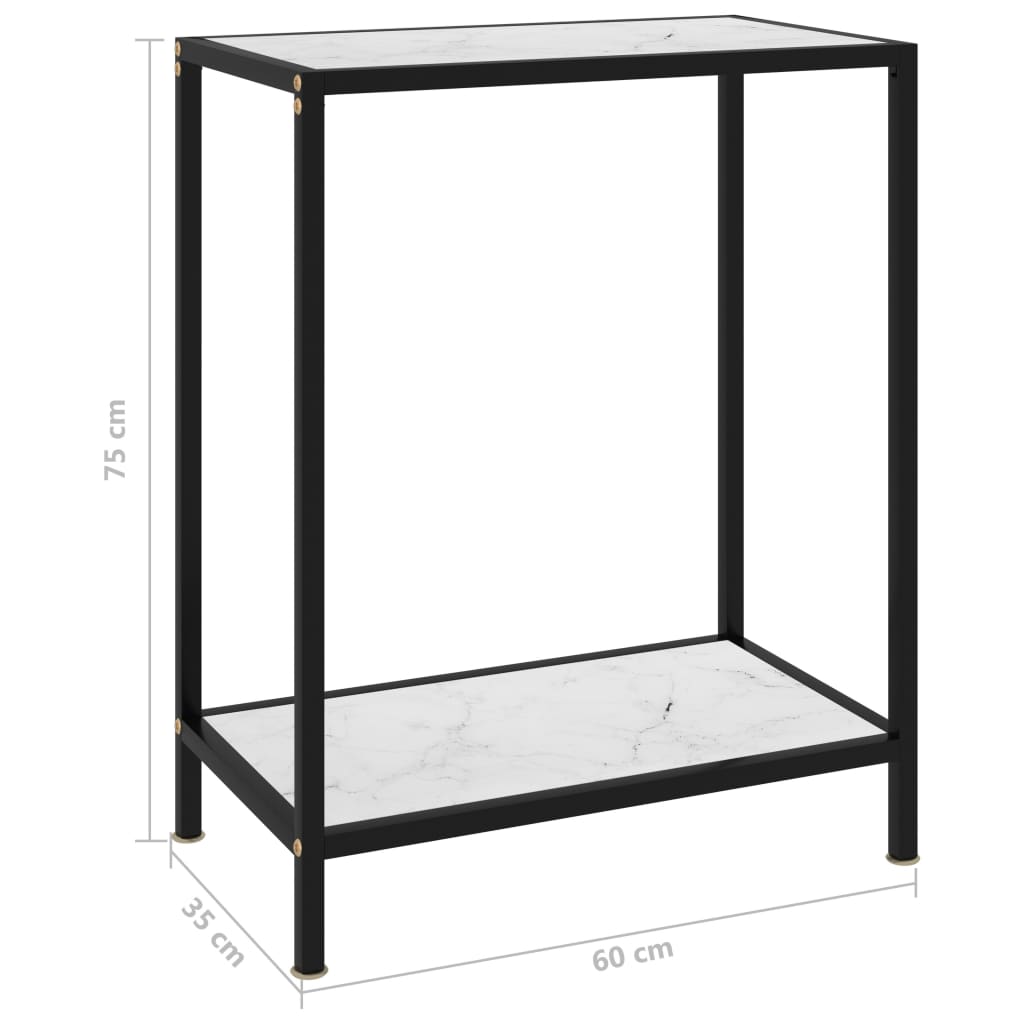 Konsolipöytä valkoinen 60x35x75 cm karkaistu lasi - Sisustajankoti.fi