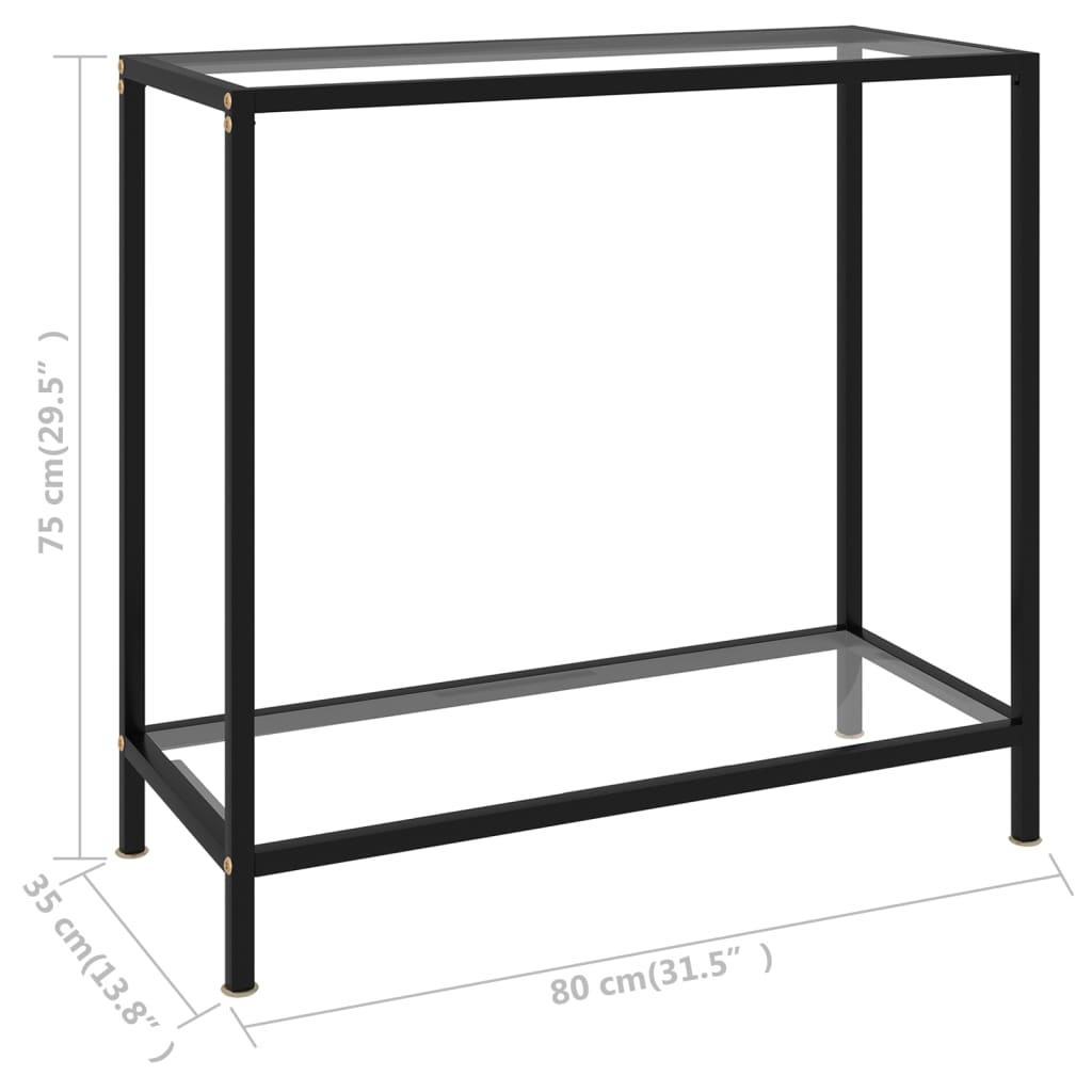 Konsolipöytä läpinäkyvä 80x35x75 cm karkaistu lasi - Sisustajankoti.fi