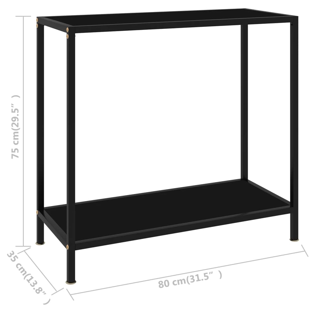 Konsolipöytä musta 80x35x75 cm karkaistu lasi - Sisustajankoti.fi