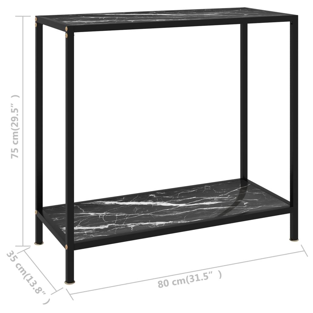 Konsolipöytä musta 80x35x75 cm karkaistu lasi - Sisustajankoti.fi