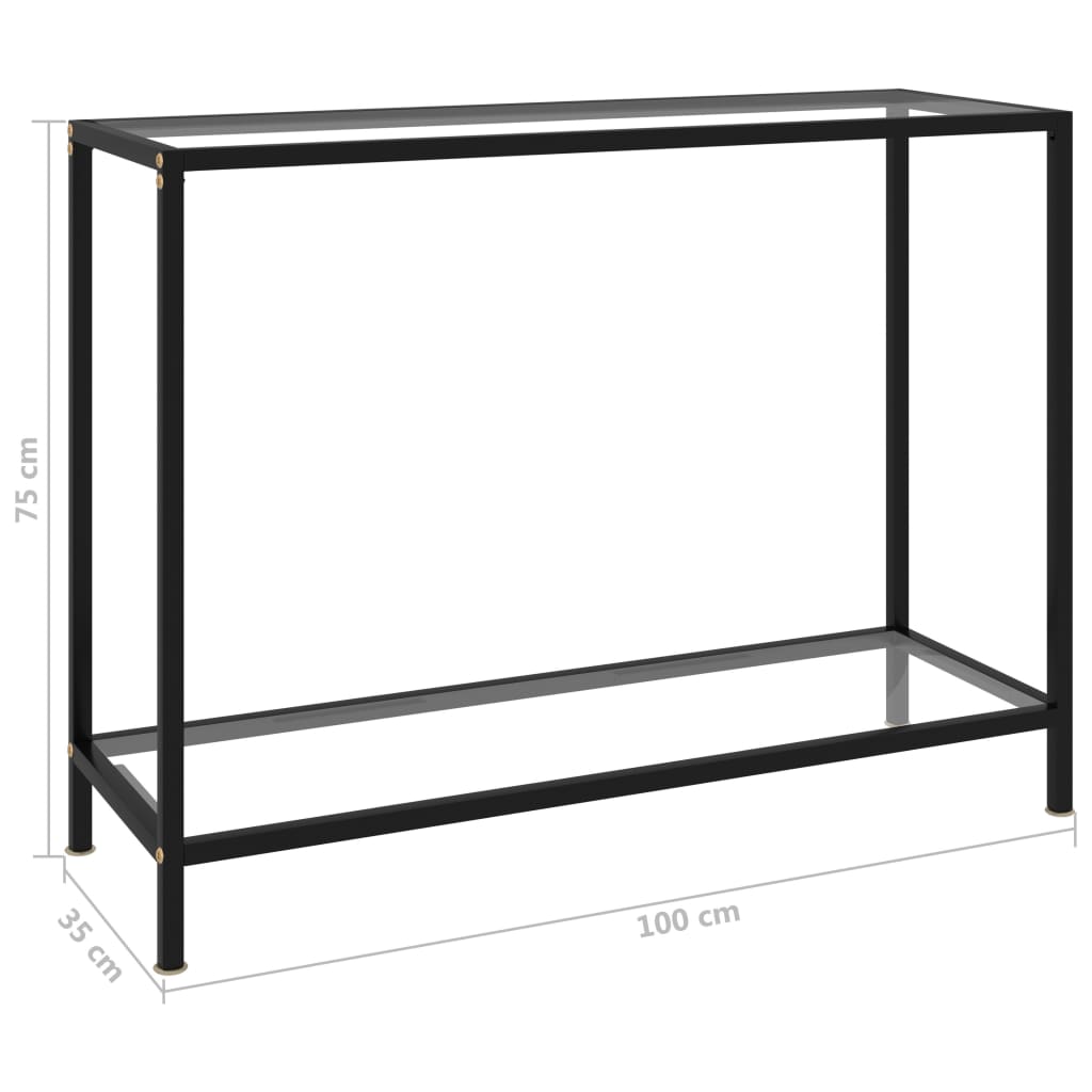 Konsolipöytä läpinäkyvä 100x35x75 cm karkaistu lasi - Sisustajankoti.fi