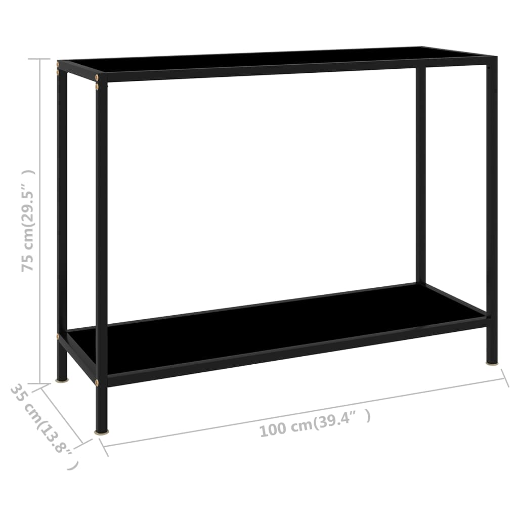 Konsolipöytä musta 100x35x75 cm karkaistu lasi - Sisustajankoti.fi