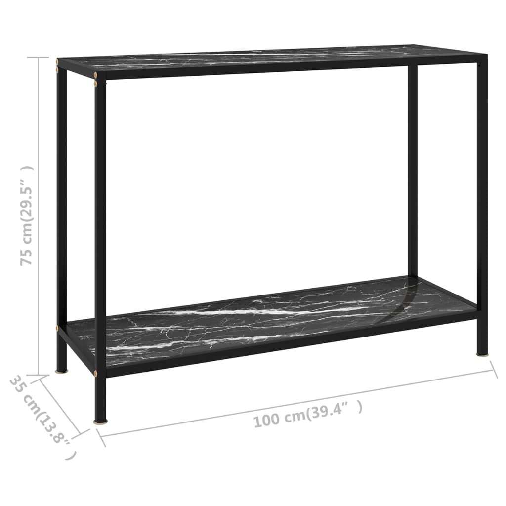 Konsolipöytä musta 100x35x75 cm karkaistu lasi - Sisustajankoti.fi