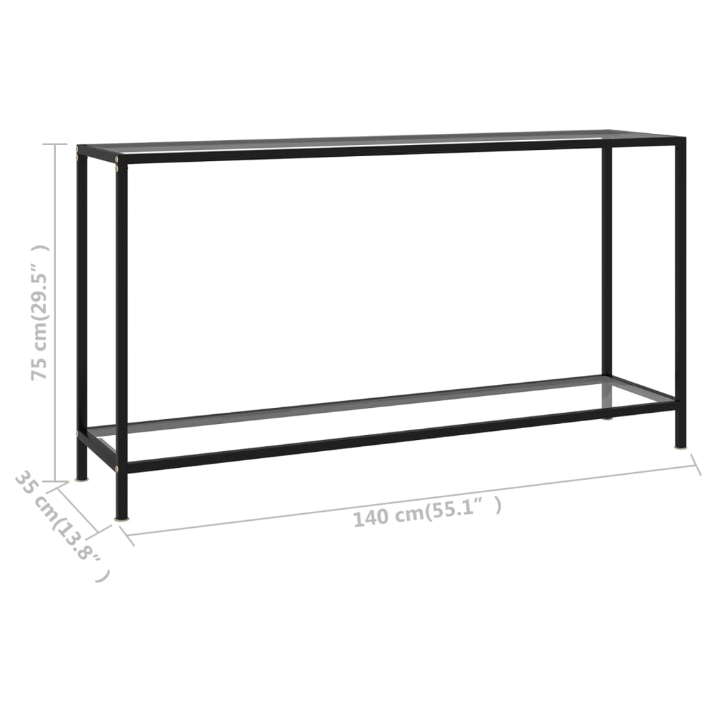 Konsolipöytä läpinäkyvä 140x35x75 cm karkaistu lasi - Sisustajankoti.fi