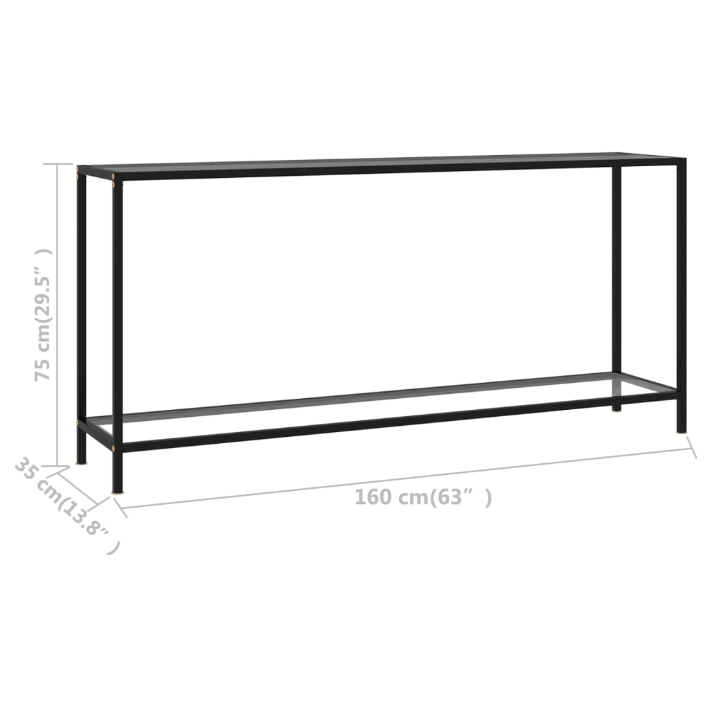 Konsolipöytä läpinäkyvä 160x35x75 cm karkaistu lasi - Sisustajankoti.fi