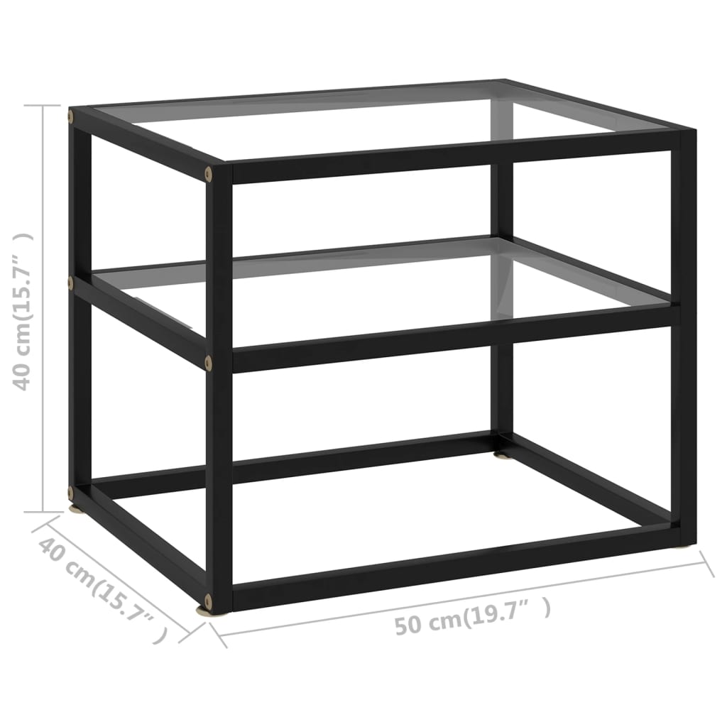 Konsolipöytä läpinäkyvä 50x40x40 cm karkaistu lasi - Sisustajankoti.fi