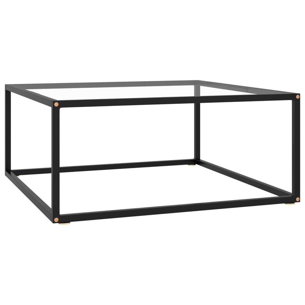 Sohvapöytä musta karkaistu lasi 80x80x35 cm - Sisustajankoti.fi