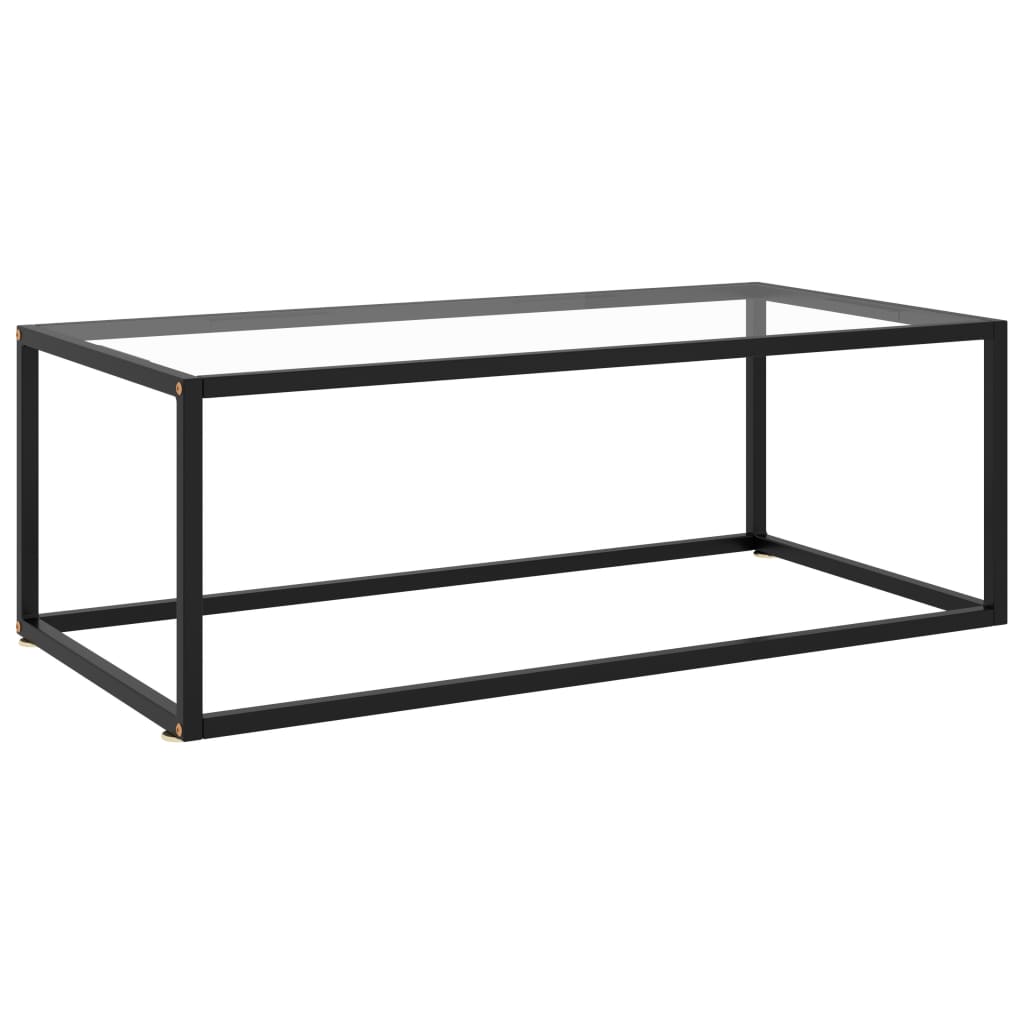 Sohvapöytä musta karkaistu lasi 100x50x35 cm - Sisustajankoti.fi