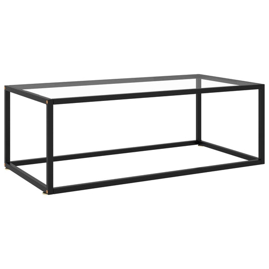 Sohvapöytä musta karkaistu lasi 100x50x35 cm - Sisustajankoti.fi
