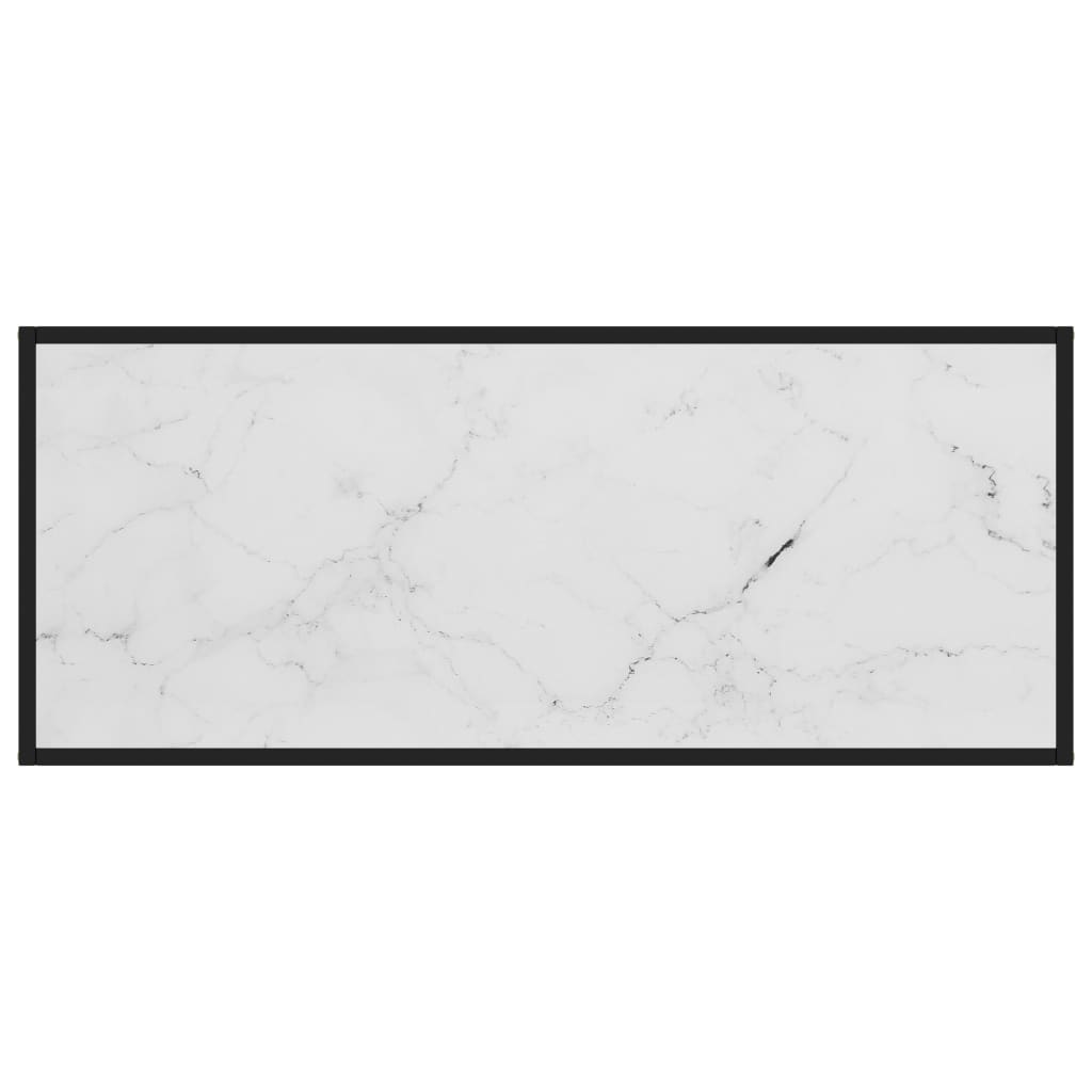 Sohvapöytä musta valkoisella marmorilasilla 120x50x35 cm - Sisustajankoti.fi