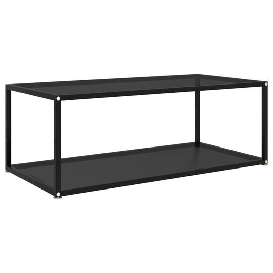Sohvapöytä musta 100x50x35 cm karkaistu lasi - Sisustajankoti.fi