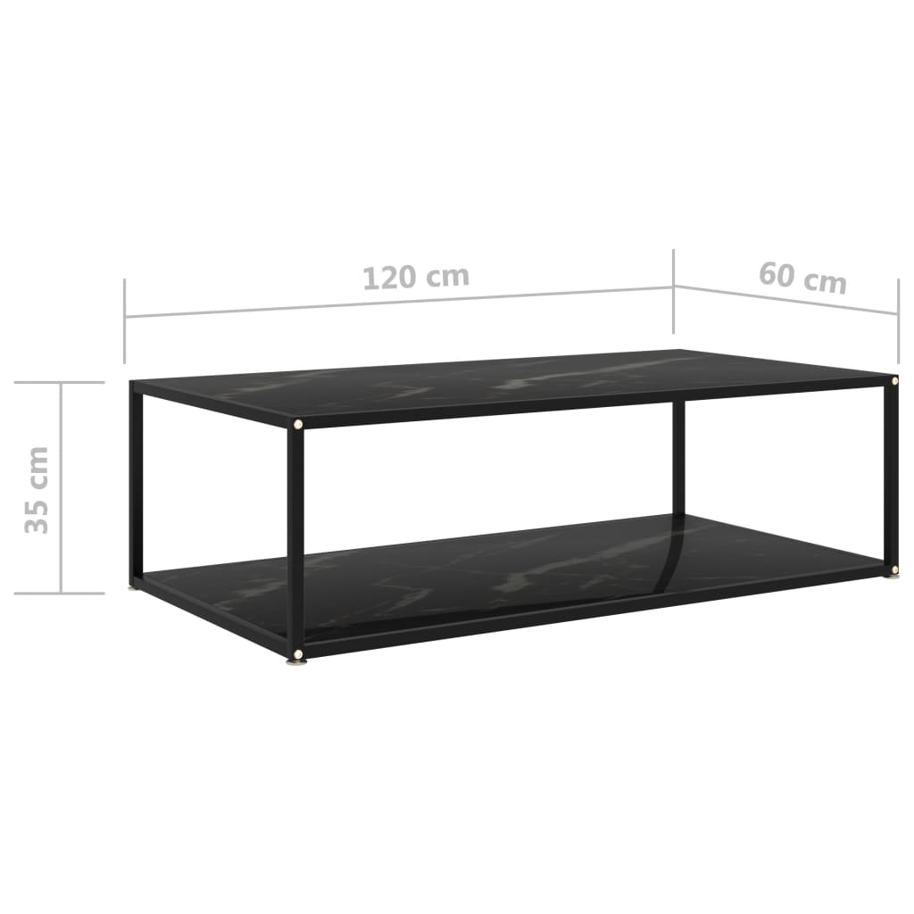 Sohvapöytä musta 120x60x35 cm karkaistu lasi - Sisustajankoti.fi