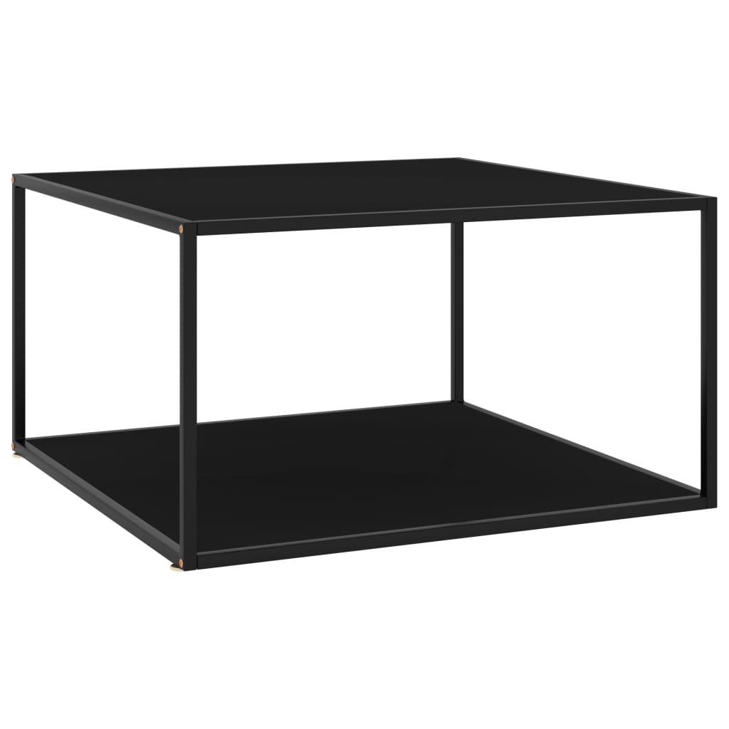 Sohvapöytä musta lasi 90x90x50 cm - Sisustajankoti.fi