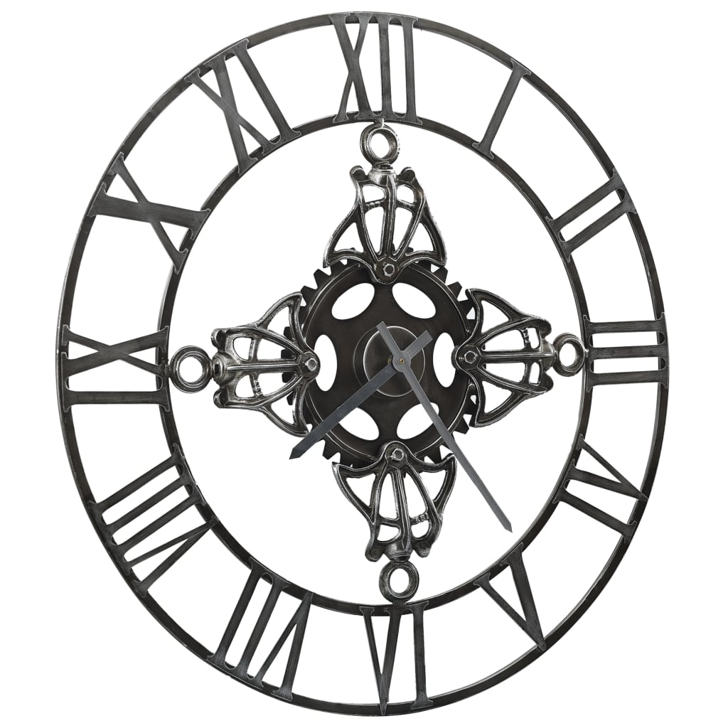 321457 Wall Clock Silver 78 cm Metal - Sisustajankoti.fi