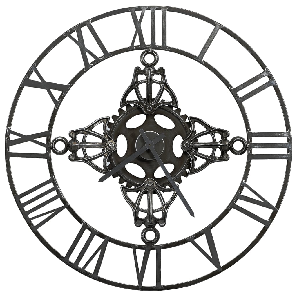 321457 Wall Clock Silver 78 cm Metal - Sisustajankoti.fi