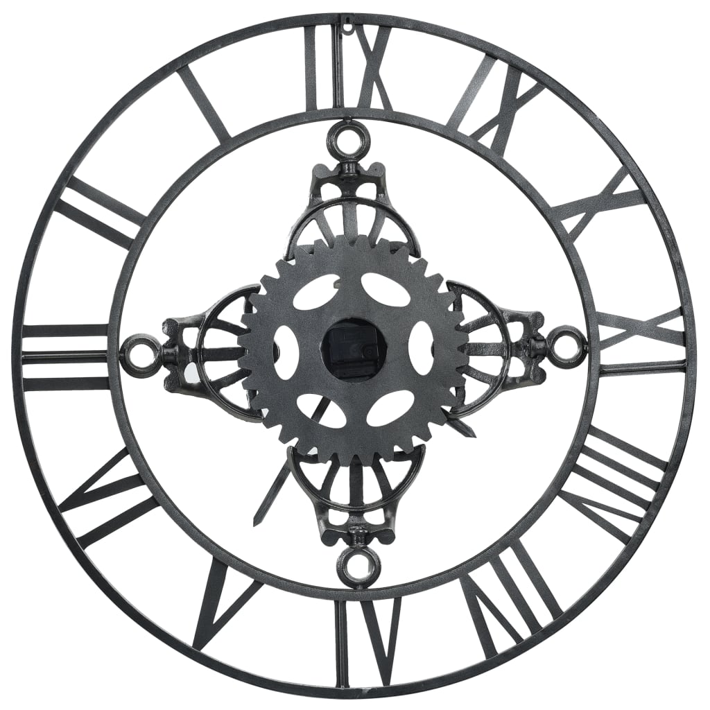 321457 Wall Clock Silver 78 cm Metal - Sisustajankoti.fi