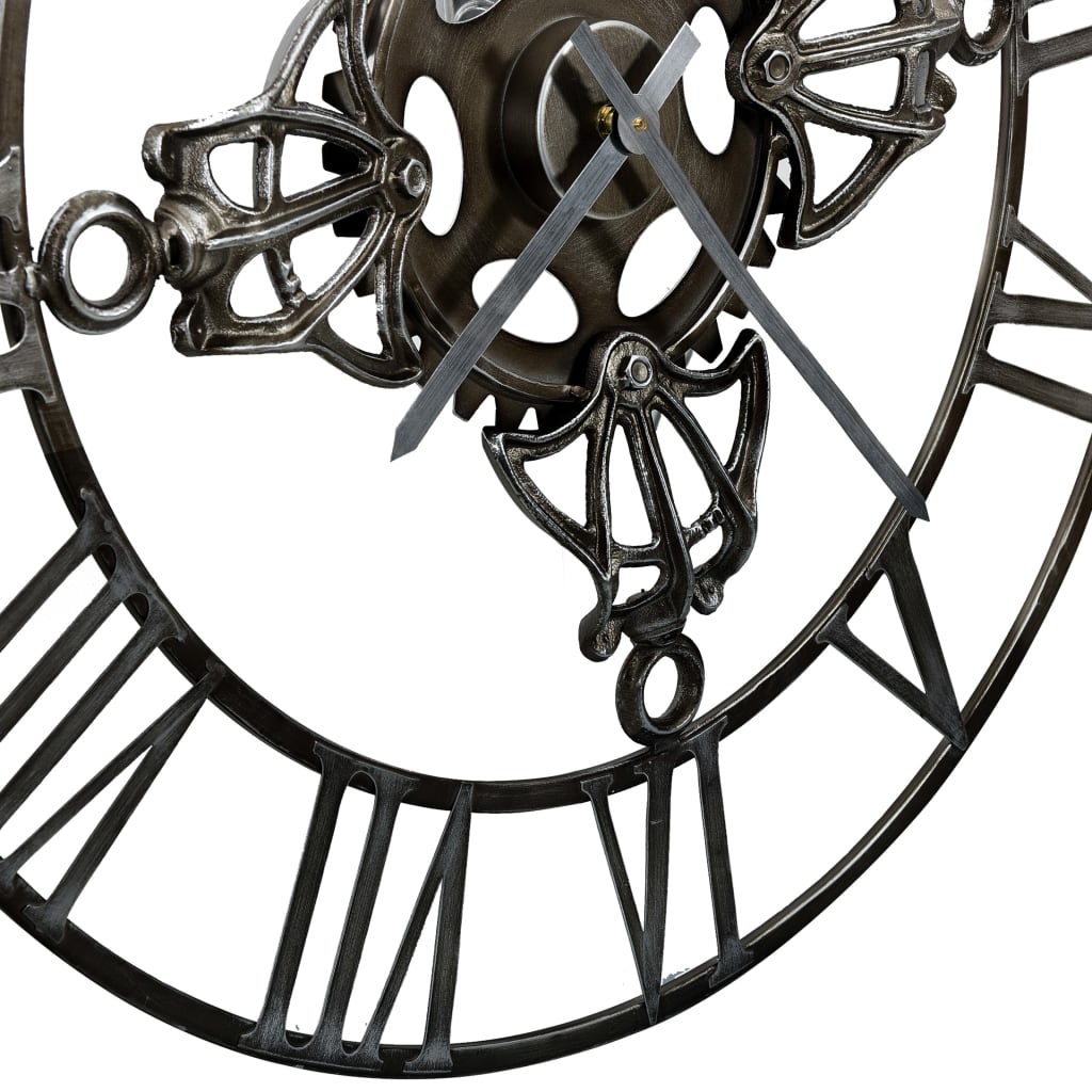 321457 Wall Clock Silver 78 cm Metal - Sisustajankoti.fi