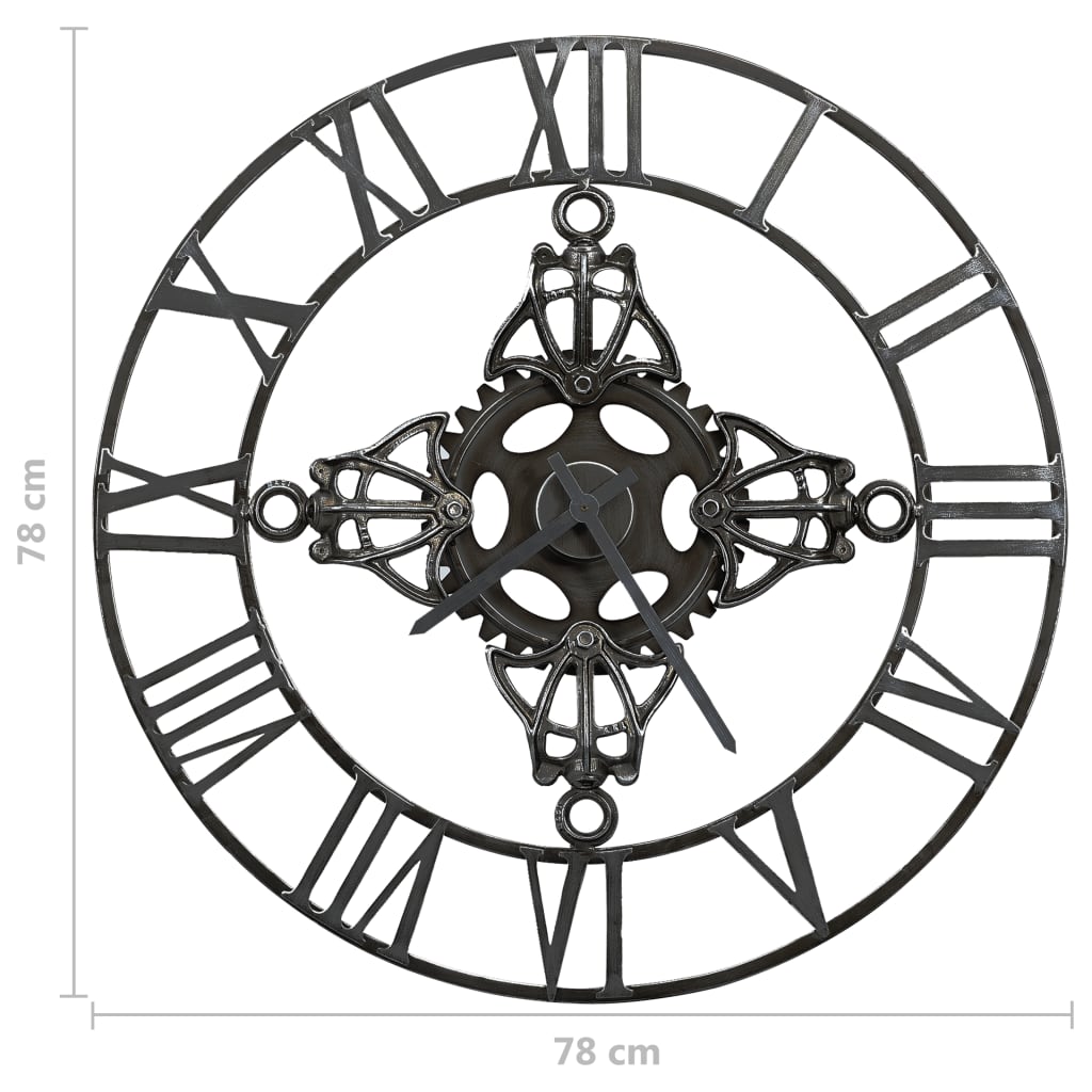 321457 Wall Clock Silver 78 cm Metal - Sisustajankoti.fi