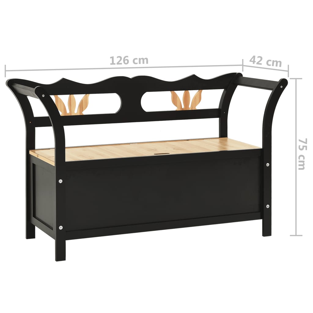 Säilytyspenkki 126 cm musta täysi kuusi - Sisustajankoti.fi