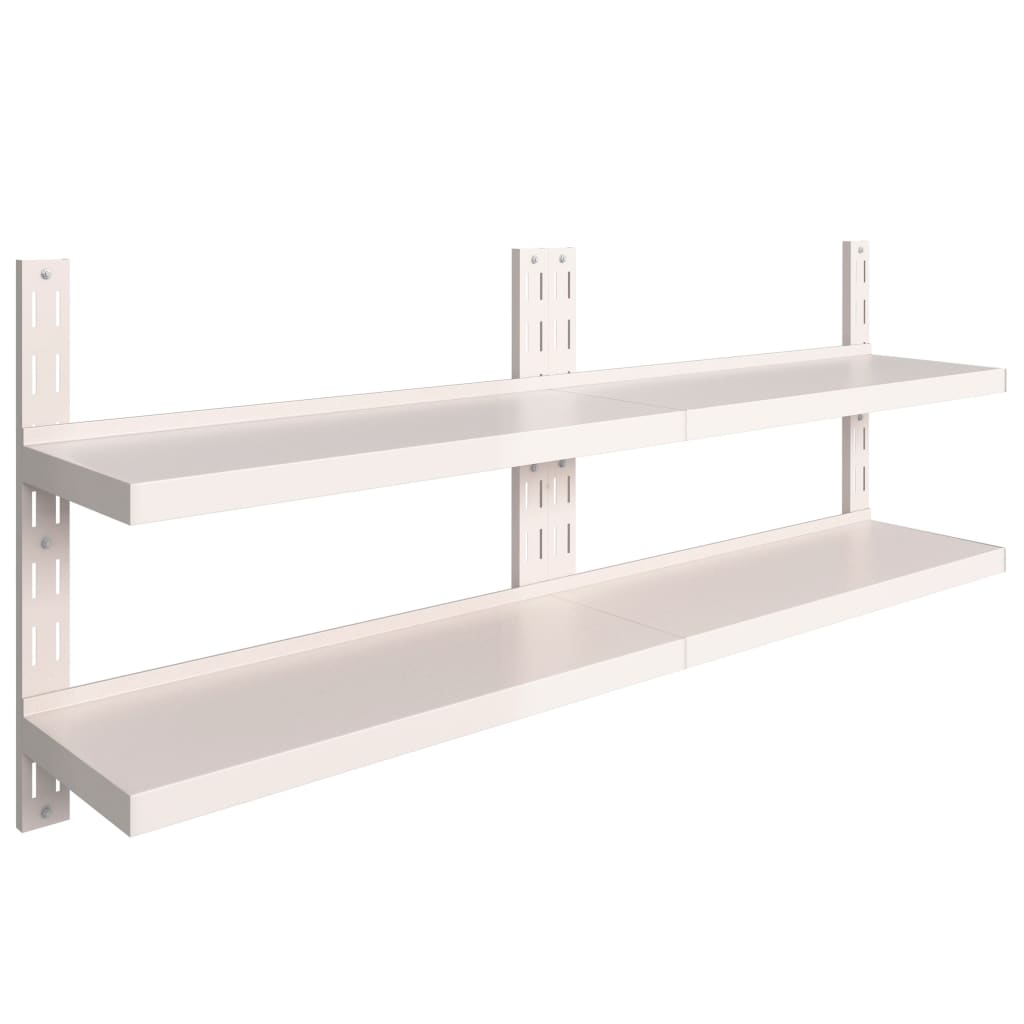 2-Krs kelluvat seinähyllyt 2 kpl ruostumaton teräs 200x30 cm - Sisustajankoti.fi