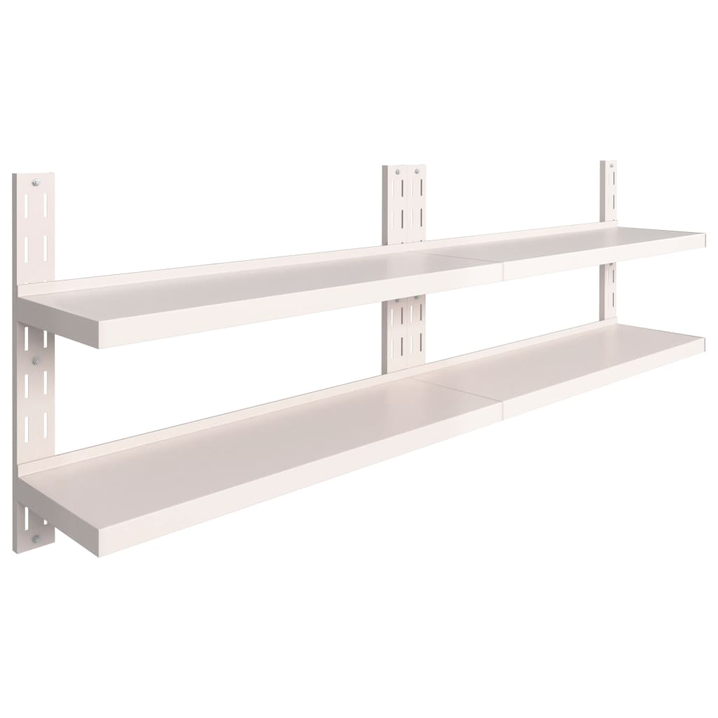 2-Krs kelluvat seinähyllyt 2 kpl ruostumaton teräs 240x30 cm - Sisustajankoti.fi