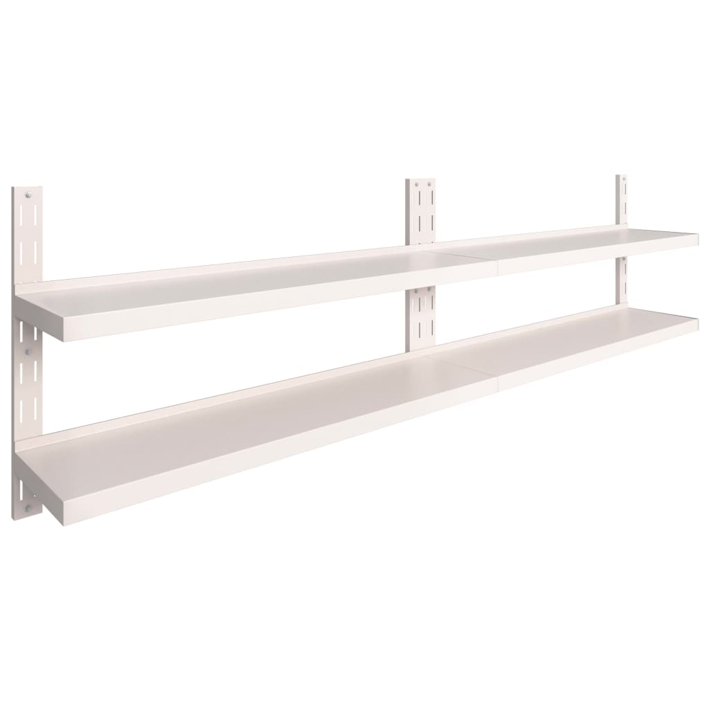 2-krs Kelluvat seinähyllyt 2 kpl ruostumaton teräs 300x30 cm - Sisustajankoti.fi