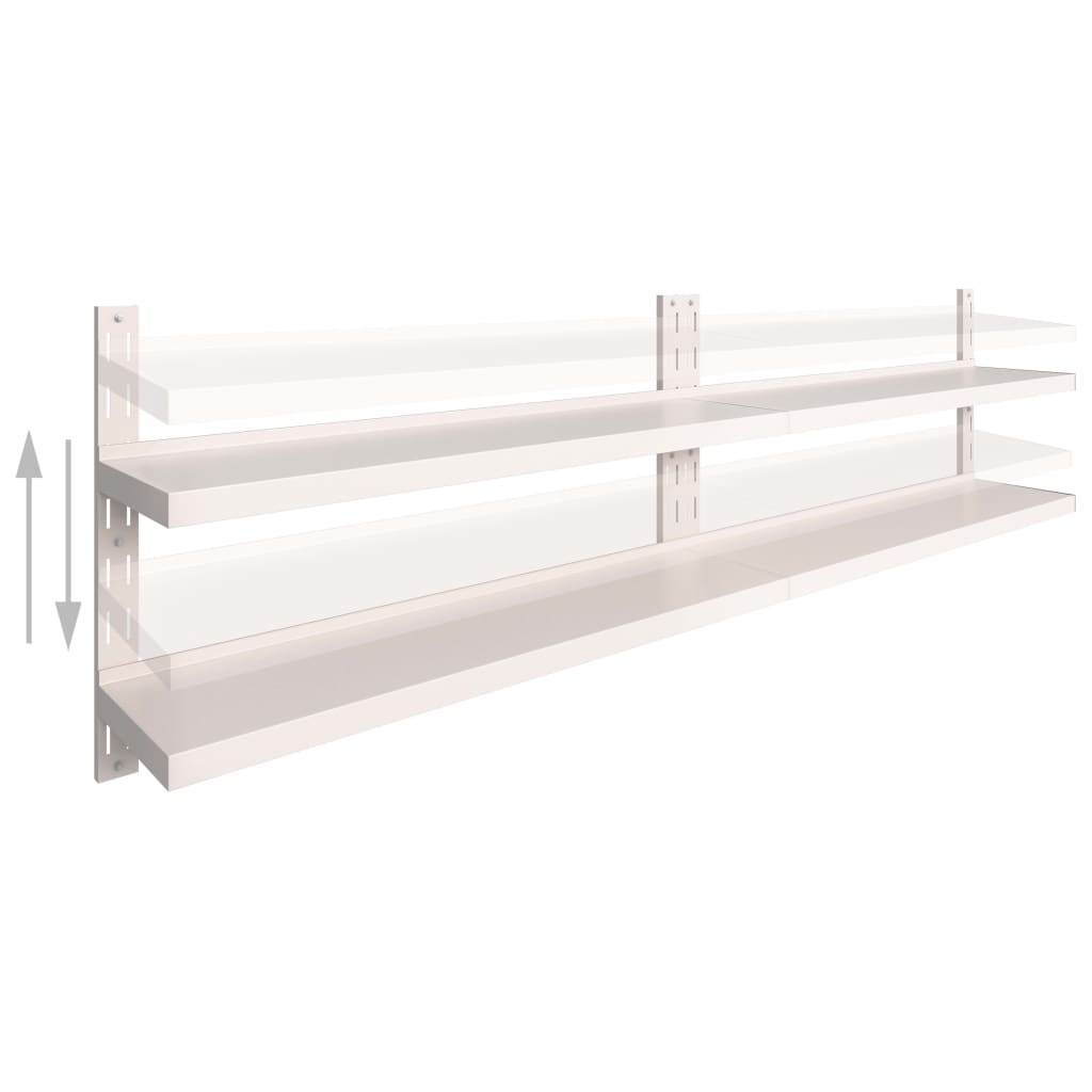 2-krs Kelluvat seinähyllyt 2 kpl ruostumaton teräs 300x30 cm - Sisustajankoti.fi