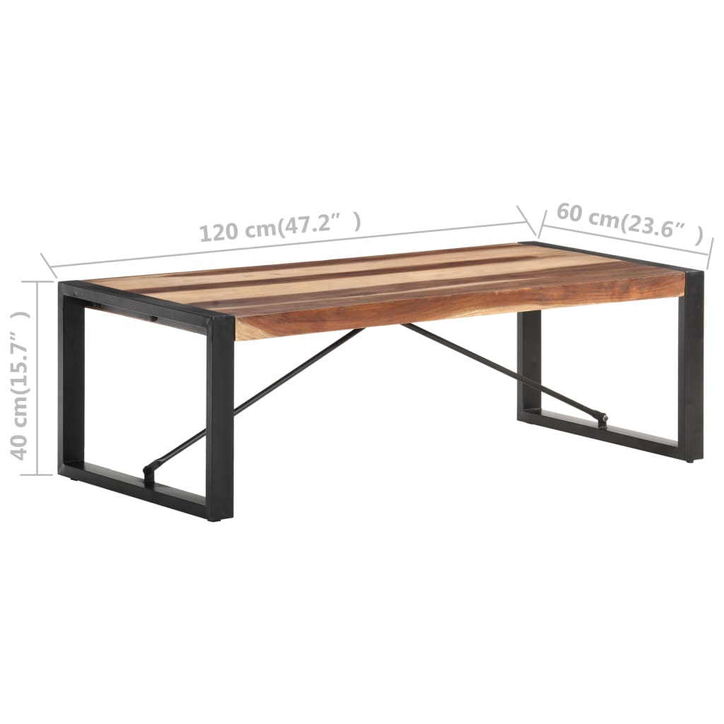 Sohvapöytä 120x60x40 cm täysi seesamviimeistelty puu - Sisustajankoti.fi