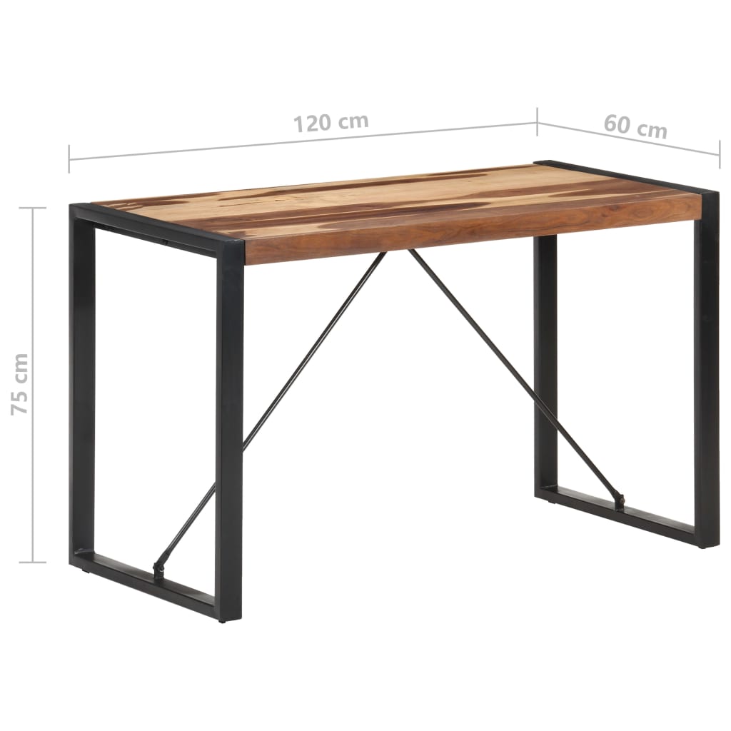 Ruokapöytä 120x60x75 cm täysi puu seesamviimeistelyllä - Sisustajankoti.fi