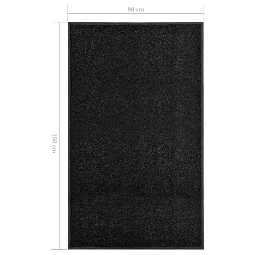 Ovimatto pestävä musta 90x150 cm - Sisustajankoti.fi