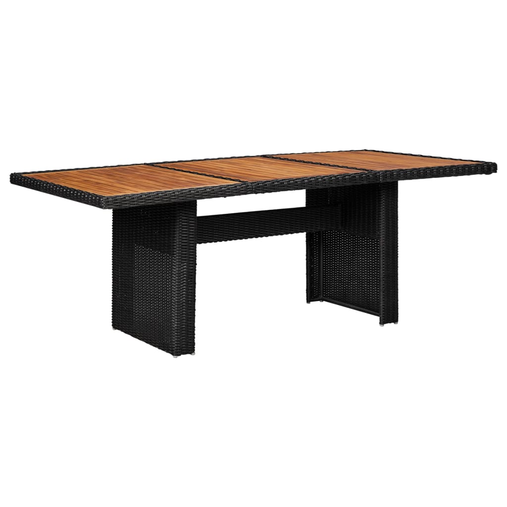 Puutarhan ruokapöytä musta 200x100x74 cm polyrottinki - Sisustajankoti.fi