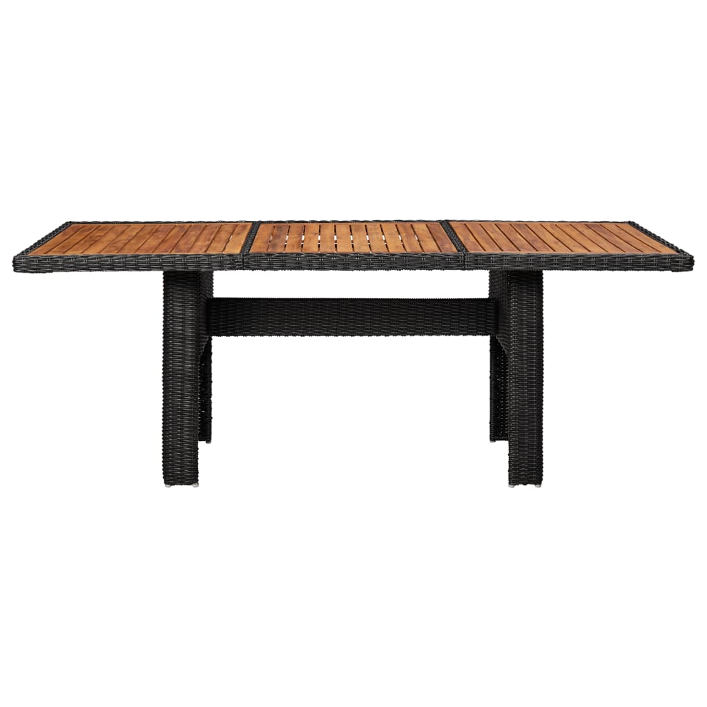 Puutarhan ruokapöytä musta 200x100x74 cm polyrottinki - Sisustajankoti.fi
