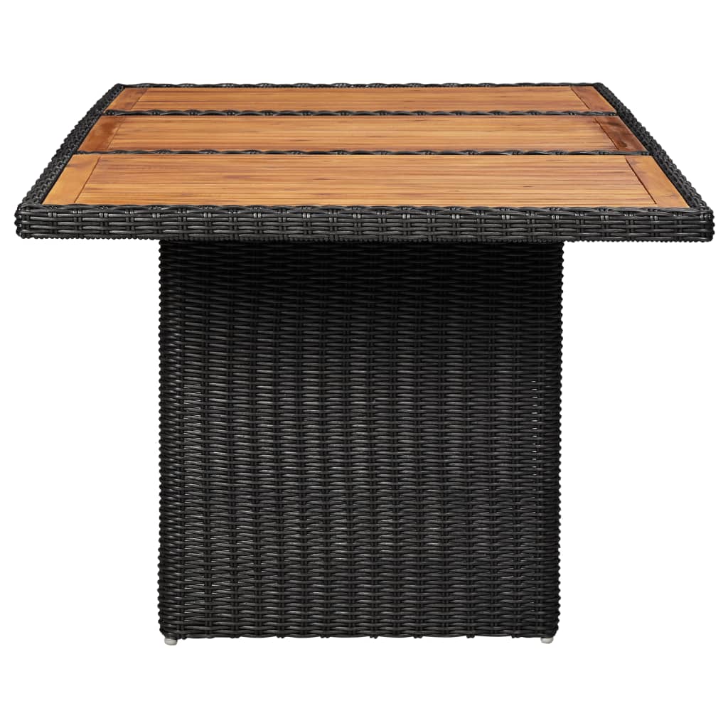 Puutarhan ruokapöytä musta 200x100x74 cm polyrottinki - Sisustajankoti.fi