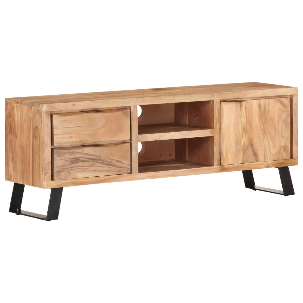 TV-taso 120x30x42 cm täysi akaasiapuu luonnollisilla reunoilla - Sisustajankoti.fi