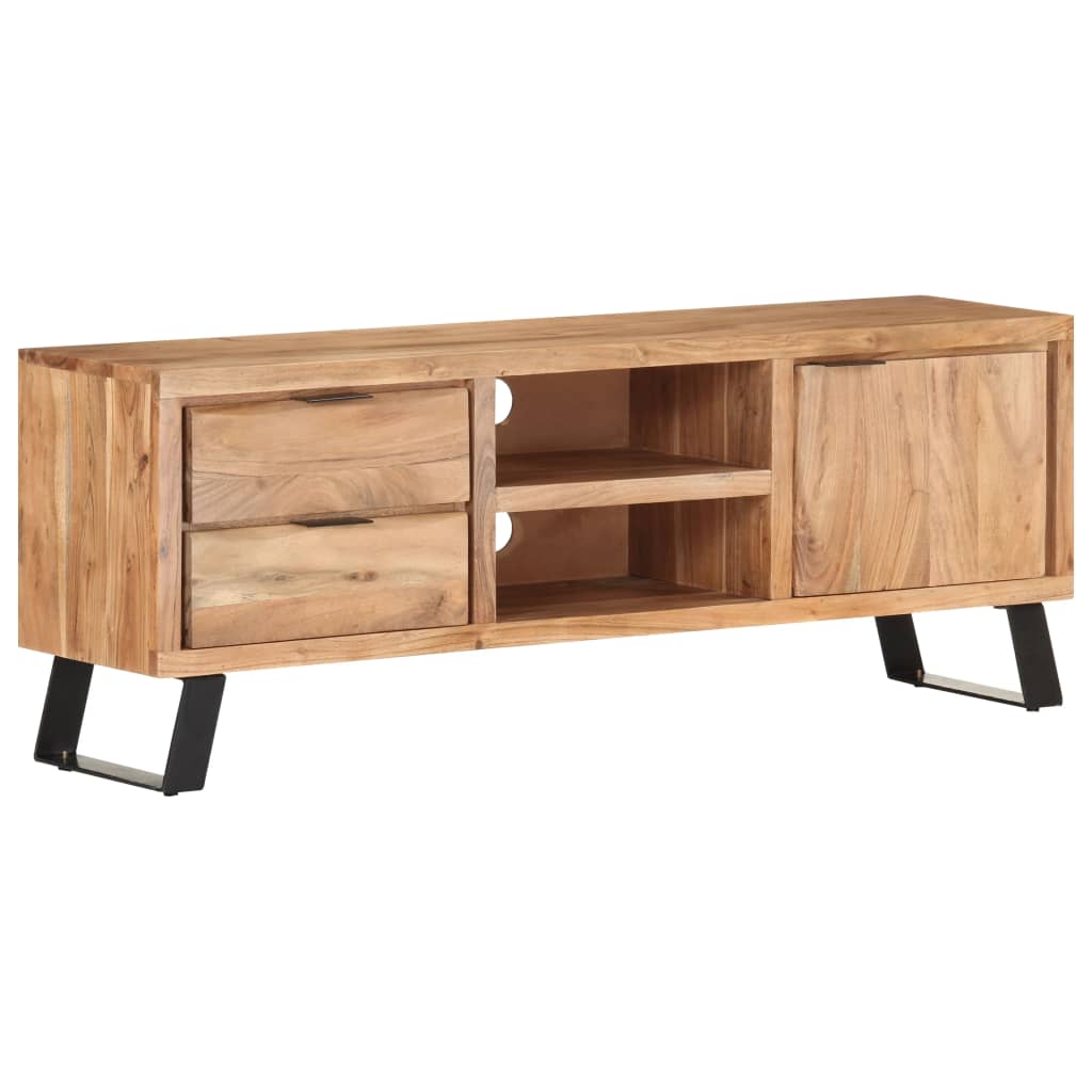 TV-taso 120x30x42 cm täysi akaasiapuu luonnollisilla reunoilla - Sisustajankoti.fi