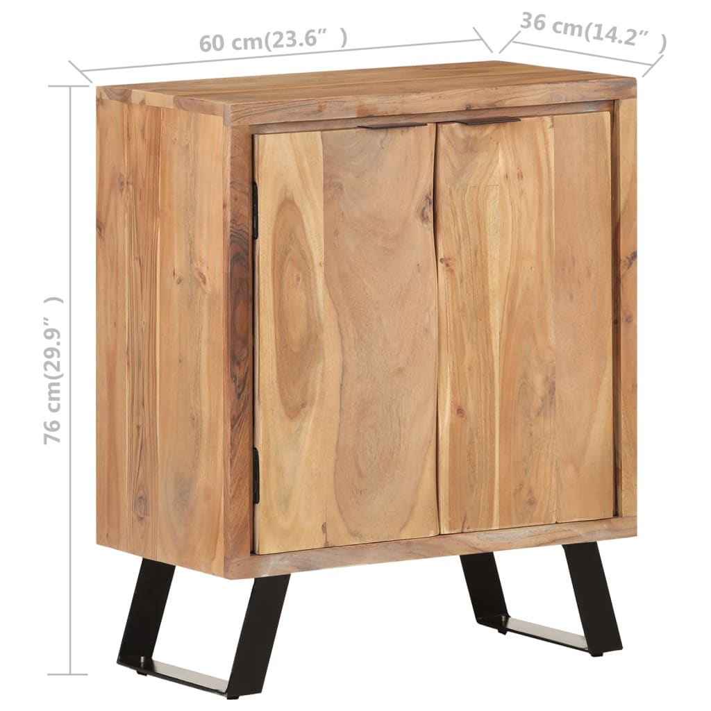 Senkki 60x36x76 cm täysi akaasiapuu luonnollisilla reunoilla - Sisustajankoti.fi