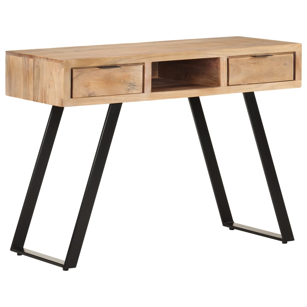 Työpöytä 110x50x75 cm täysi akaasiapuu elävillä reunoilla - Sisustajankoti.fi