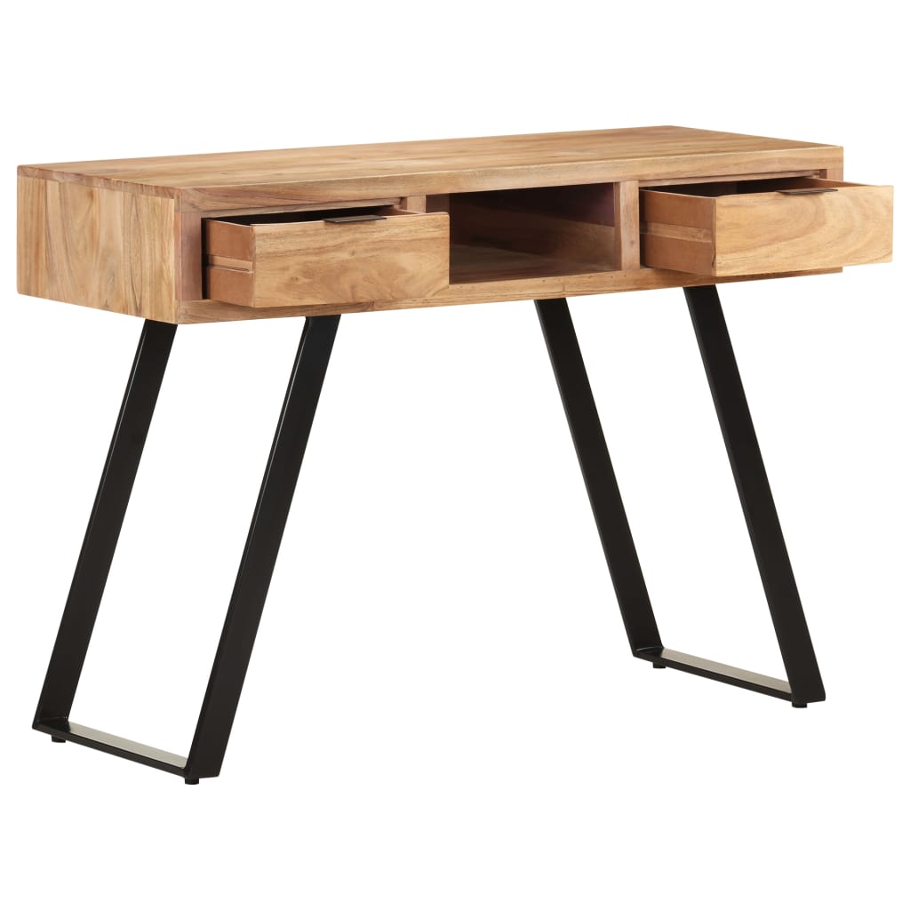 Työpöytä 110x50x75 cm täysi akaasiapuu elävillä reunoilla - Sisustajankoti.fi