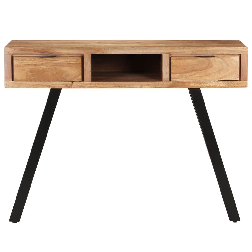 Työpöytä 110x50x75 cm täysi akaasiapuu elävillä reunoilla - Sisustajankoti.fi