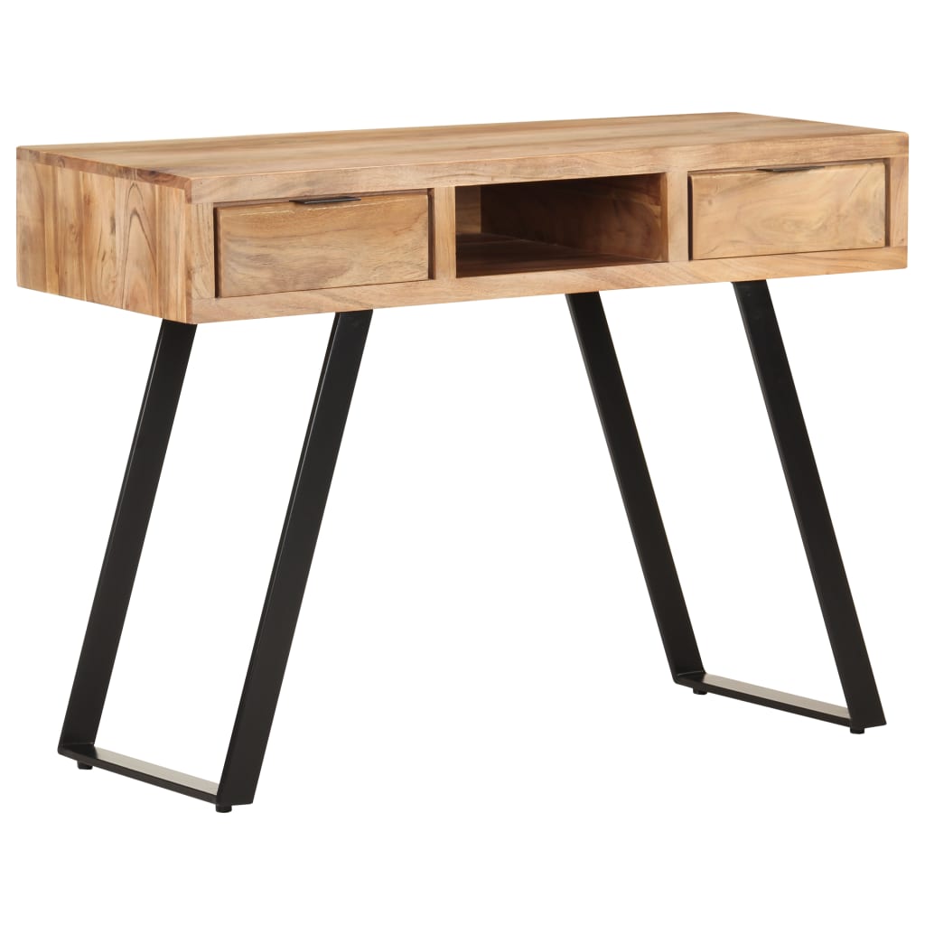 Työpöytä 110x50x75 cm täysi akaasiapuu elävillä reunoilla - Sisustajankoti.fi