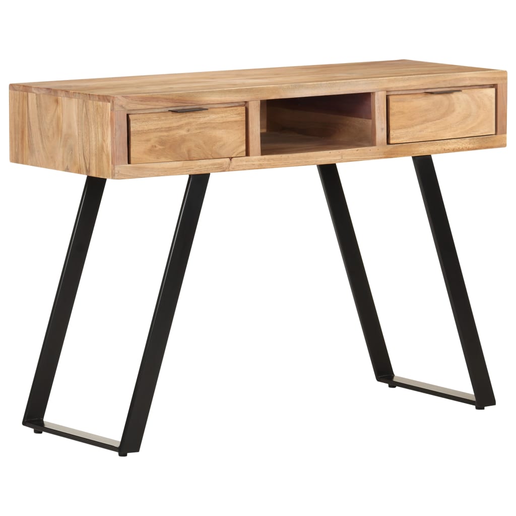 Työpöytä 110x50x75 cm täysi akaasiapuu elävillä reunoilla - Sisustajankoti.fi