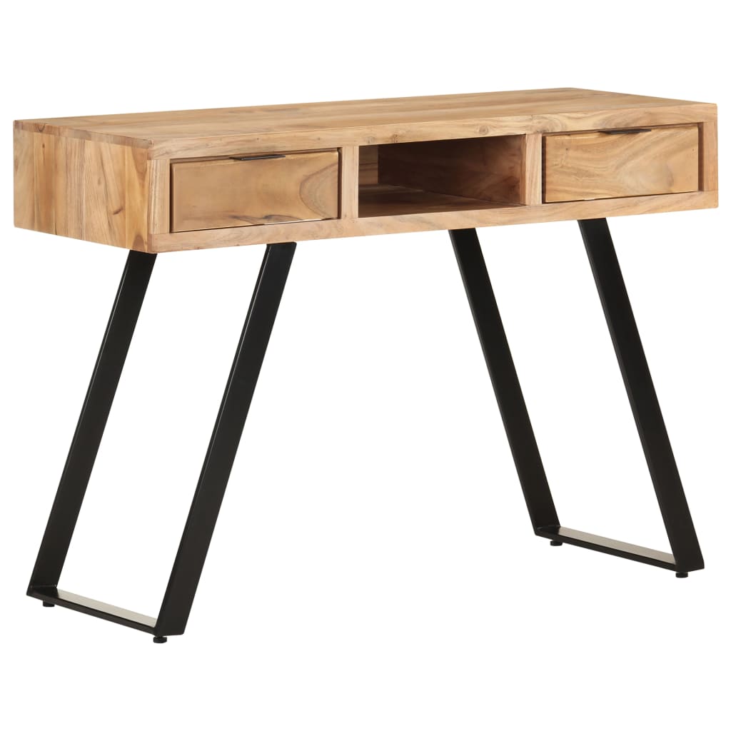 Työpöytä 110x50x75 cm täysi akaasiapuu elävillä reunoilla - Sisustajankoti.fi